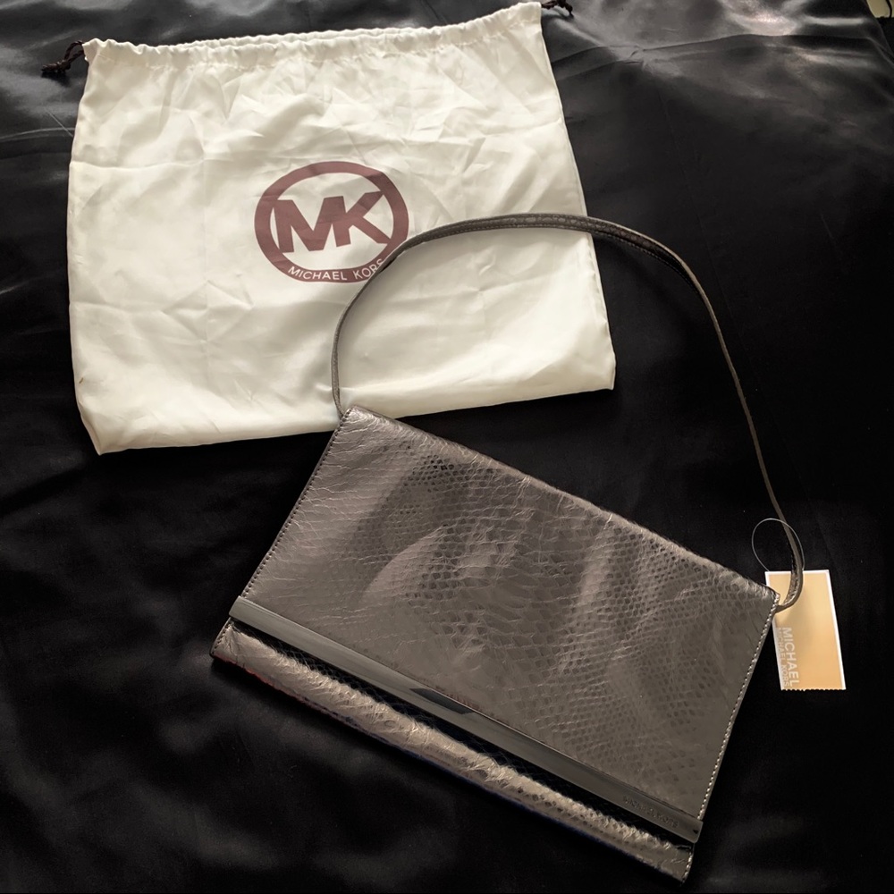 Michael Kors Tilda Gunmetal XL Clutch